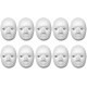 White Paper Fibre Face Mask (Pack of10) - Eco-Friendly Cane Fibre Ideal for Painting with Crayons, Felt pens ,Halloween Parties & DIY Activities