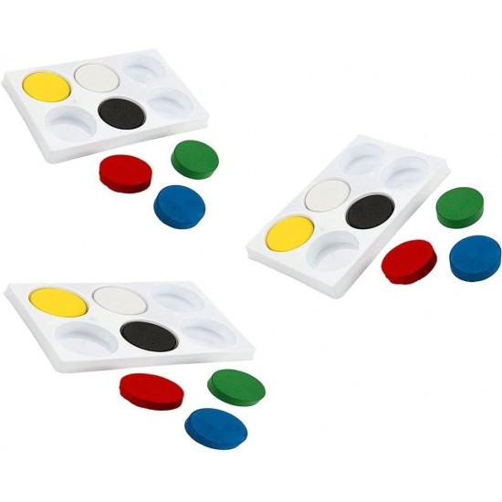  18-Color Medium Watercolour Blocks Set (Pack of 3) - 44mm x 16mm Thick, Ideal for School Craft Projects, Art Activities, and DIY Creations 