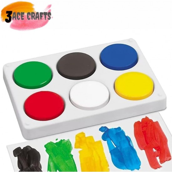 18-Color Medium Watercolour Blocks Set (Pack of 1) - 44mm x 16mm Thick, Ideal for School Craft Projects, Art Activities, and DIY Creations