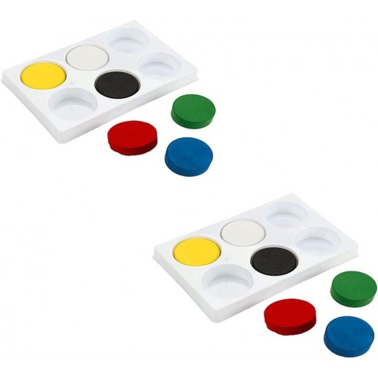 18-Color Medium Watercolour Blocks Set (Pack of2) - 44mm x 16mm Thick, Ideal for School Craft Projects, Art Activities, and DIY Creations