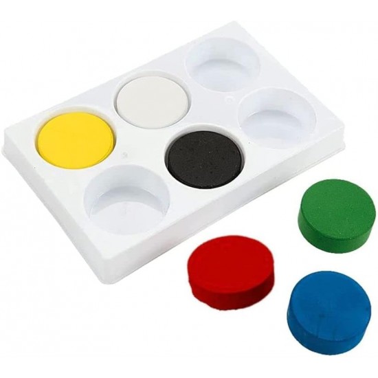 18-Color Medium Watercolour Blocks Set (Pack of 1) - 44mm x 16mm Thick, Ideal for School Craft Projects, Art Activities, and DIY Creations