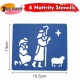  6  Stencils (Nativity) Reusable Plastic Templates -15.5 x 13cm,  Ideal for DIY, Painting, Scrapbooking & Crafts