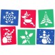 6 Stencils (Christmas) Reusable Plastic Templates -15.5 x 13cm, Ideal for DIY, Painting, Scrapbooking & Crafts