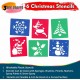6 Stencils (Christmas) Reusable Plastic Templates -15.5 x 13cm, Ideal for DIY, Painting, Scrapbooking & Crafts