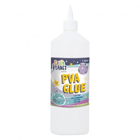 White Strong  PVA Glue ( 1 Litre) – All-Purpose Adhesive for Kids’ Art, School Projects, Woodwork, DIY Crafts, Paper, and Home Use