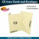 Ivory Blank Cards and Envelopes (Pack of 10) - C5 Cards, Perfect for Card Making, Invitations, and DIY Craft Projects