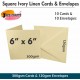 Ivory Blank Cards and Envelopes (Pack of 10) - Square Linen, Perfect for Card Making, Invitations, and DIY Craft Projects