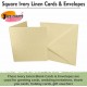 Ivory Blank Cards and Envelopes (Pack of 10) - Square Linen, Perfect for Card Making, Invitations, and DIY Craft Projects
