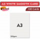 A3 White Card (Pack of 100)- Smooth, 300gsm, Thick Paper for Arts & Crafts, School Projects, Professional Printing, Wedding Invitations