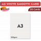 A3 White Card (Pack of 20)- Smooth, 300gsm, Thick Paper for Arts & Crafts, School Projects, Professional Printing, Wedding Invitations