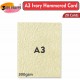 A3 Ivory Card (Pack of 20)- Hammered, 300gsm, Thick Paper for Arts & Crafts, School Projects, Professional Printing, Wedding Invitations