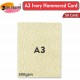 	A3 Ivory Card (Pack of 50)- Hammered, 300gsm, Thick Paper for Arts & Crafts, School Projects, Professional Printing, Wedding Invitations