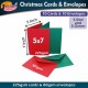  Christmas Cards & Envelopes (Pack of 10) –  5 x 7 Red & Green for Holiday, Invitations, Thank You & Crafts