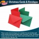 Christmas Cards & Envelopes (Pack of 10) – C6, Red & Green for Holiday, Invitations, Thank You & Crafts