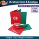 Christmas Cards & Envelopes (Pack of 10) – C6, Red & Green for Holiday, Invitations, Thank You & Crafts