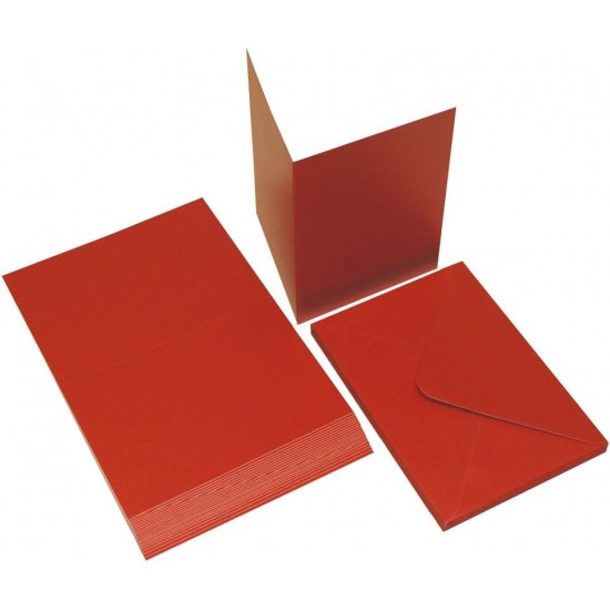  C6 Centura Pearl Card and Envelope (Pack of 20) - Berry Red, 2096, Ideal for festive greetings, thank-you notes, special occasion stationery. 