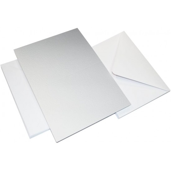  C5 Card and Envelope (Pack of 25) - White, Hammered, 2250, Ideal for special occasion invitations ,craft projects