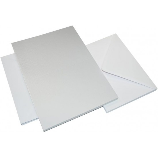 C5 Card and Envelope (Pack of 25) - White, Linen, 2251, Ideal for special occasion invitations ,craft projects