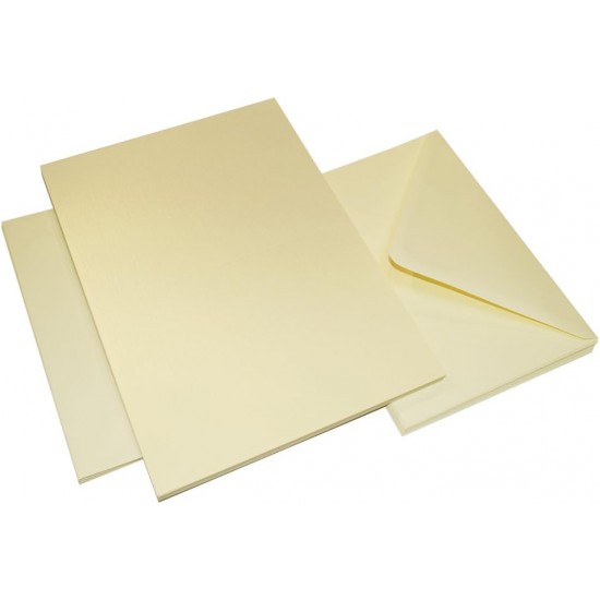 C5 Card and Envelope (Pack of 25) - Ivory, Linen, 2252, Ideal for special occasion invitations ,craft projects